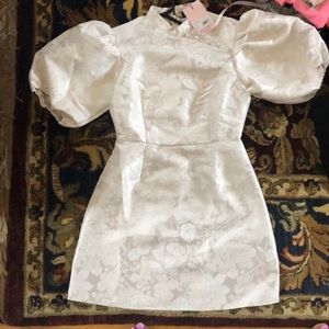 Missguided Light blush floral brocade dress